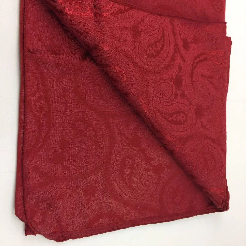 Red Paisley Tablecloth Holiday Event Party Dining Table Setting Fabric 82' X 60